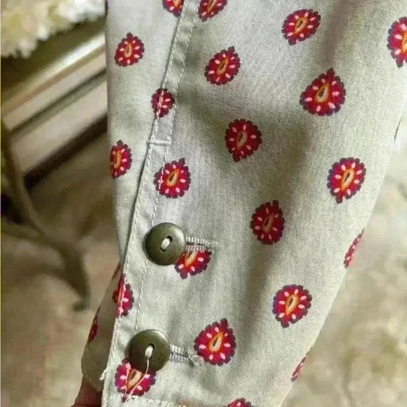 LIZWEAR LIGHTWEIGHT RED & BEIGE PRINT CASUAL BUSINESS BLAZER SIZE 14 ❣️⭐️ - Picture 10 of 12